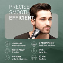 Load image into Gallery viewer, Panasonic Multi-Groomer Electric Beard Trimmer for Men, Mens Trimmer for Beard, Hair and Body, 39 Trim Length Settings with 3 Attachments, Corded/Cordless Operation ER-GB80-S (Silver)_640