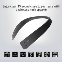 Load image into Gallery viewer, Panasonic WN10 Wireless Wearable TV Neck Speaker with Easy Set Up, Bluetooth, Connect to Two Devices, Built-in Microphone for Hands-Free Calling, Splashproof with IPX4 - SC-WN10PP-K, Black_384