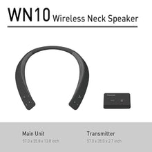 Load image into Gallery viewer, Panasonic WN10 Wireless Wearable TV Neck Speaker with Easy Set Up, Bluetooth, Connect to Two Devices, Built-in Microphone for Hands-Free Calling, Splashproof with IPX4 - SC-WN10PP-K, Black_385