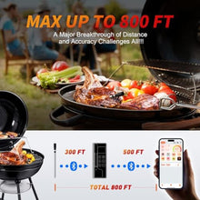 Load image into Gallery viewer, Paneceia Meat Thermometer Digital Wireless, 800FT Long Range Bluetooth Cooking Thermometer, Food Thermometer for Remote Monitoring of Grill, Oven, Smoker, Air Fryer, Rotisserie, iOS & Android App, Silver_7461