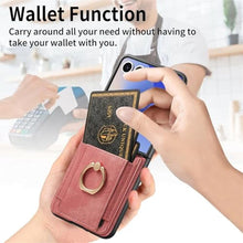 Load image into Gallery viewer, PAOBIR for Samsung Galaxy Z Flip 7 with Card Holder,Wallet Phone Case with Built-in Rotate Ring Stand PU Leather Protective Kickstand Case for Women Girls Samsung Galaxy Z Flip 7 Pink_1688