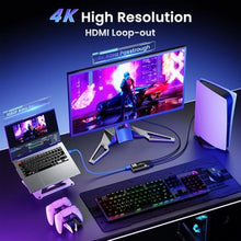 Load image into Gallery viewer, Papeaso USB 3.0 HDMI Capture Card, 2K30 FPS Capture with 4K Pass-Through_1116