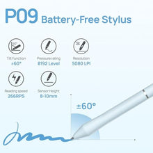 Load image into Gallery viewer, Parblo Drawing Tablet Ninos Q for Android Phone,6.3x4.5 inch Mobile Digital Graphic Tablet with 4 Device switches,5 Shortcut Keys,Battery-Free Stylus,for Android Device,Window,Mac, SkyBlue_1618