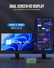 Load image into Gallery viewer, GMKtec Mini PC N100, Preinstalled Windows 11 Pro, G3 Intel Alder Lake N100 (3.4GHz), 8GB DDR4 RAM 256GB PCIe M.2 SSD, Desktop Computer 4K Dual HDMI/USB3.2/WiFi 6/BT5.2/2.5G RJ45 for Office, Business