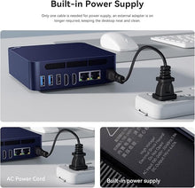 Load image into Gallery viewer, Beelink EQ13 Mini PC Intel N200(Up to 3.7GHz), 16GB DDR4 500G PCIE3.0 SSD Build-in Power Supply, Dual LAN Mini Computers Support 4K Dual HDMI Display/WiFi6/BT5.2/USB3.2/WOL Home/Office