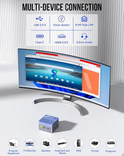 Load image into Gallery viewer, GMKtec Mini PC N97 Preinstalled Windows 11 Pro, G5 Micro Desktop Computer, 12th Gen Intel Alder Lake N97 (up to 3.60GHz) 12GB DDR5 256GB Hard Drive for Business, School, Office Sky Blue