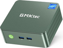 Load image into Gallery viewer, GMKtec Mini PC N100, Preinstalled Windows 11 Pro, G3 Intel Alder Lake N100 (3.4GHz), 8GB DDR4 RAM 256GB PCIe M.2 SSD, Desktop Computer 4K Dual HDMI/USB3.2/WiFi 6/BT5.2/2.5G RJ45 for Office, Business