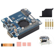 Load image into Gallery viewer, PCIe to M.2 Adapter with PoE Function Compatible with Raspberry Pi 5, Pi 5 POE HAT M.2-M-Key HAT+ Supports NVMe Protocol M.2 SSD 2230/2242, IEEE 802.3af/at Network Standard with Metal Heatsink_1