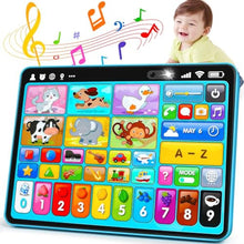 Load image into Gallery viewer, Peacurh Trilingual Learning Toy Tablet with Music & Sound, Montessori Speech Musical Therapy Toys, Gifts for Boy, Girl, Baby, Toddler, for Age 1, 2, 3 Year Old (12-18 Months)_630