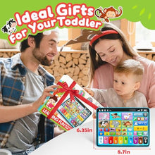 Load image into Gallery viewer, Peacurh Trilingual Learning Toy Tablet with Music & Sound, Montessori Speech Musical Therapy Toys, Gifts for Boy, Girl, Baby, Toddler, for Age 1, 2, 3 Year Old (12-18 Months), Blue_2777
