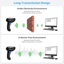 Load image into Gallery viewer, PecuMecu Bluetooth 1D&2D Barcode Scanner, 3-in-1 Bluetooth & USB Wired & 2.4G Wireless QR Barcode Reader, PDF417 Data Matrix Handheld Bar Code Scanner Work with Windows, Android, iOS (TM-10B)_2026