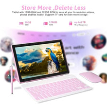 Load image into Gallery viewer, PEICHENG Android 15.0 10Inches Tablet, 18GB RAM+128GB ROM+2TB Expandable, Tab Set with Keyboard/Case/Mouse/Stylus, 2.0GHz Quad-core Processor, 1280 * 800 IPS HDScreen, 5G WiFi6 BT 5.0 (Pink)_816