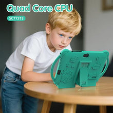 Load image into Gallery viewer, PEICHENG Kids Tablet 7 inch Android 12.0 for Toddler, 4GB RAM 32GB ROM Bluetooth IPS Screen Parental Control Dual Camera Shockproof Case for Educational Games, (Green)_1762