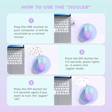Load image into Gallery viewer, PEIOUS Wireless Mouse Jiggler - LED Wireless Mice with Build-in Mouse Mover, Rechargeable Moving Mouse for Laptop with Undetectable Random Movement Keeps Computers Awake - Purple to Green, PurpletoGreen_5737