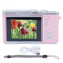 Load image into Gallery viewer, Phefop Digital Zoom Camera, 48MP 1080P Camera, 2.4 inch Flip Screen Camera with LED Fill Light, 800mAh Battery 4 Hours Recording Time, Autofocus Vlogging Camera for Teens Adult Beg, Pink_1