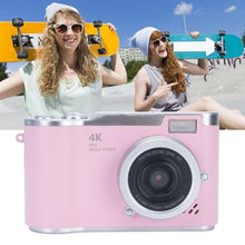 Load image into Gallery viewer, Phefop Digital Zoom Camera, 48MP 1080P Camera, 2.4 inch Flip Screen Camera with LED Fill Light, 800mAh Battery 4 Hours Recording Time, Autofocus Vlogging Camera for Teens Adult Beg, Pink_186