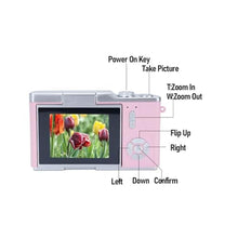 Load image into Gallery viewer, Phefop Digital Zoom Camera, 48MP 1080P Camera, 2.4 inch Flip Screen Camera with LED Fill Light, 800mAh Battery 4 Hours Recording Time, Autofocus Vlogging Camera for Teens Adult Beg, Pink_189