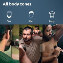 Load image into Gallery viewer, PHILIPS Multigroom Series 9000 24-in-1 Trimmer Beard, Hair & Body Grooming Kit | Precision Trimming Comb, Self-Sharpening Steel Blades, BeardSense Technology, Waterproof, Packaging May Vary, Blackgray_700