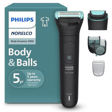 Load image into Gallery viewer, Philips Norelco Body Groomer 5000 Series, Intimate Hair Shaver & Trimmer for Men with Interchangeable & Adjustable Full Body Trim & Shave Heads, 100% Showerproof, BG5490/50, Black_1