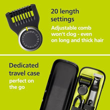 Load image into Gallery viewer, Philips Norelco OneBlade Pro 360 Face + Body Trimmer + Shaver, Travel Case, BlackLimeGreen_158