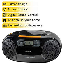 Load image into Gallery viewer, Philips Portable CD Player Boombox - Portable MP3 Player and Cassette Tape Player, Boom Box Compact Stereo Sound System with Dynamic Bass Boost, Take Your Music Outside with USB HiFi Music Player, Black_946