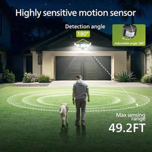 Load image into Gallery viewer, Philips Solar Security Light Outdoor 302 LED 1200lmSolar-Powered Waterproof Wall-Mounted Flood Light w/PIR Motion Sensor, 3 Heads, IP65 Waterproof, 3 Modes (2 Packs), Black_64