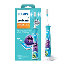 Load image into Gallery viewer, Philips Sonicare for Kids 3+ Bluetooth Connected Rechargeable Electric Power Toothbrush, Interactive for Better Brushing, Turquoise, HX6321/02_1