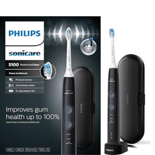 Load image into Gallery viewer, Philips Sonicare ProtectiveClean 5100 Rechargeable Electric Toothbrush, with Pressure Sensor, 3 Cleaning Modes, SmarTimer and QuadPacer, 14-Day Battery Life, Travel Case, Black, Model HX6850/60_1