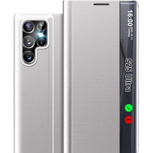 Load image into Gallery viewer, Phone Case for Samsung S25 Ultra 5G Case, Clear View Window Slim Mirror for Galaxy S25 Ultra Case with Kickstand, Leather PC Flip Protective Cover for Samsung Galaxy S25 Ultra Case (Gray)_1