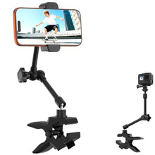 Load image into Gallery viewer, Phone Holder Jaw Flex Clamp Clip Mount,360Adjustable Aluminium Alloy Arm Mount,Cellphone Clip Stand for Desk/Table/Post/Board,Compatible with 3.5~7.5" iPhone/HTC/LG/Huawei/Galaxy/Gopro Hero, Black_1
