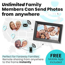 Load image into Gallery viewer, PhotoSpring No Subscription, 10in WiFi Digital Picture Frame, Email App Web, USA Company, 32gb Touch Screen, Play Videos up to 5min, ACOnlyClassicBlack_7082