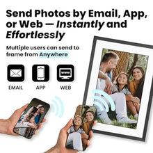Load image into Gallery viewer, PhotoSpring No Subscription, 10in WiFi Digital Picture Frame, Email App Web, USA Company, 32gb Touch Screen, Play Videos up to 5min, ACOnlyClassicBlack_7083