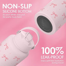 Load image into Gallery viewer, Pink Bow Water Bottle Stainless Steel Insulated Vacuum 32oz with Lid, Gifts for Women Girls Teens Birthday Christmas, CoquettePinkBow_688