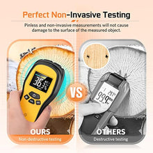 Load image into Gallery viewer, Pinless Moisture Meter - Povlen Wood Moisture Meter Digital Moisture Detector for Lumber Drywall Firewood Masonry Woodworking Plaster Floor Concrete Building with LCD Display Sound Alarm, BlackOrange_2923