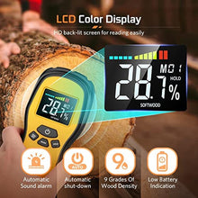 Load image into Gallery viewer, Pinless Moisture Meter - Povlen Wood Moisture Meter Digital Moisture Detector for Lumber Drywall Firewood Masonry Woodworking Plaster Floor Concrete Building with LCD Display Sound Alarm_137