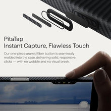 Load image into Gallery viewer, pitaka for iPhone 14 Pro Max Case 6.7", Compatible with MagSafe, Ultra-Slim Case with Caseless Touch Feeling, 1500D Aramid Fiber Woven, Black/Blue(Twill), BlackBlueTwill_939