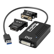 Load image into Gallery viewer, Plugable USB 3.0 to DVI/VGA/HDMI Video Graphics Adapter for Multiple Monitors up to 2048x1152 Supports Windows 11, 10, 8.1, 7, XP, and Mac 10.14+_1