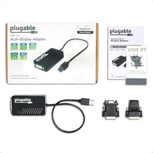 Load image into Gallery viewer, Plugable USB 3.0 to DVI/VGA/HDMI Video Graphics Adapter for Multiple Monitors up to 2048x1152 Supports Windows 11, 10, 8.1, 7, XP, and Mac 10.14+_2909