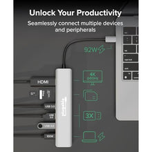 Load image into Gallery viewer, Plugable USB-C Hub 7-in-1 for Single HDMI Display, Driverless Hub, 4K HDMI, 3 USB 3.0, SD/microSD Reader, 100W Charging Compatible with Mac, Windows, Chrome, USB-C, USB4, and Thunderbolt_2403