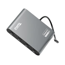Load image into Gallery viewer, Plugable USB C to Quad HDMI 4K Adapter with 100W PD Pass-Though Power Delivery for Windows, Mac M1/M2/M3/M4, Thunderbolt, and USB-C Laptops | TAA, DisplayLink Pro, Driver Required (USBC-7400H4), SpaceGrey_1
