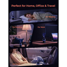 Load image into Gallery viewer, Pmsusoow Battery Operated Waterless Diffuser Portable Scent Machine for Car, Office & Bedroom, Ultrasonic Aroma Mist with 9 Color LED Light, Mini Essential Oil Diffuser Obsidian Black, ObsidianBlack_104