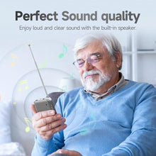 Load image into Gallery viewer, Pocket AM FM Radio Portable, Small Tuning Knob with Signal Indicator, AAA Battery Operated, DE333 FM 76-108 MHz/AM 530-1710 kHz, GrayOld_8326