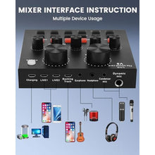 Load image into Gallery viewer, Podcast Equipment Bundle, All-in-One Audio Interface with Studio Condenser Microphone Perfect for Podcasting, Recording, Singing, Streaming and Gaming, PC, Smartphone, YouTube, TikTok (V8)_1201
