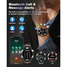 Load image into Gallery viewer, PODOEIL GPS Military Smart Watch For Men With Bluetooth Call, 1.43" AMOLED Waterproof Fitness Tracker With Heart Rate/Sleep Monitor/Flashlight, 170+ Sports Modes, 730mAh Battery For Android/iOS, Black_1849