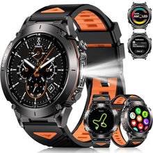 Load image into Gallery viewer, PODOEIL GPS Military Smart Watch for Men with Bluetooth Call, 1.43'' AMOLED, 730mAh Battery/Flashlight, 3ATM Waterproof, 170+ Sports Modes, Compatible with Android iPhone, Black_1
