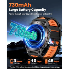 Load image into Gallery viewer, PODOEIL GPS Military Smart Watch for Men with Bluetooth Call, 1.43'' AMOLED, 730mAh Battery/Flashlight, 3ATM Waterproof, 170+ Sports Modes, Compatible with Android iPhone, Black_149