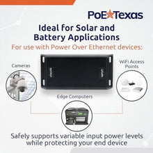Load image into Gallery viewer, PoE Texas DC-Powered Gigabit PoE+ Injector, 12-60V Input, 30W, white_59