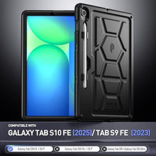Load image into Gallery viewer, Poetic TurtleSkin Case for Samsung Galaxy Tab S10 Lite/Tab S10 FE/Tab S9 FE | Fan Edition 10.9 inch Case with S Pen Holder, Heavy Duty Shockproof Kids Friendly Protective Silicone Cover, Black_7589