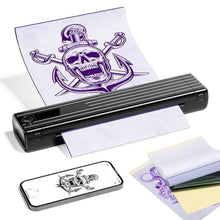 Load image into Gallery viewer, PokeLabel Wireless Tattoo Stencil Printer, Thermal Tattoo Transfer Printer TP83 with 10Pcs Transfer Paper, Bluetooth Tattoo Printer Machine Kit Compatible with iOSAndroid Phone & PC_1