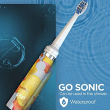Load image into Gallery viewer, Pop Sonic Electric Toothbrush (Orange Watercolor) - Travel Toothbrushes w/AAA Battery | Kids Electric Toothbrushes with 2 Speed & 15,000-30,000 Strokes/Minute, Dupont Nylon Bristles, OrangeWatercolor_7095